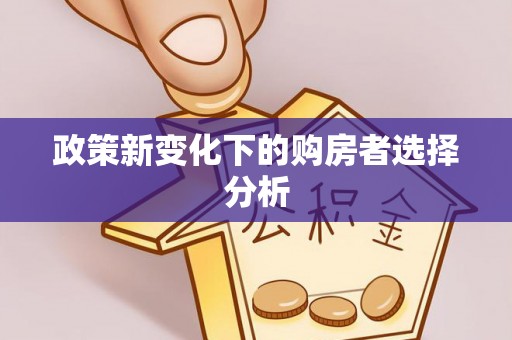 费县政策新变化下的购房者选择分析