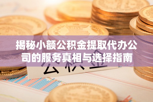 费县揭秘小额公积金提取代办公司的服务真相与选择指南
